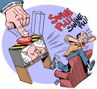 Mediene og svineinfluensaen. CC Carlos Latuff.