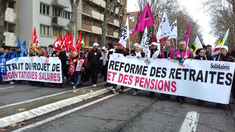 Mot pensjonsreformen. Her fra Chambéry. Foto: PCOF/La Forge.