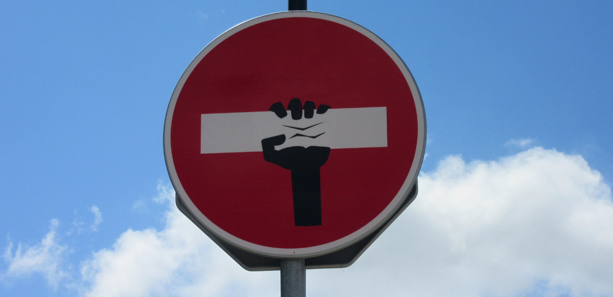 no entry hand